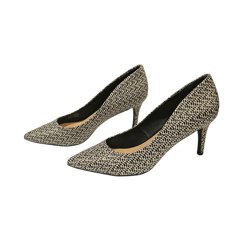 NWT - Alfani - Black and Silver Patterned Heels - Size 9.5